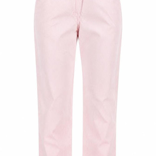 M&S Women Pink Stripe Size 6 Slim Tapered Chino Trousers