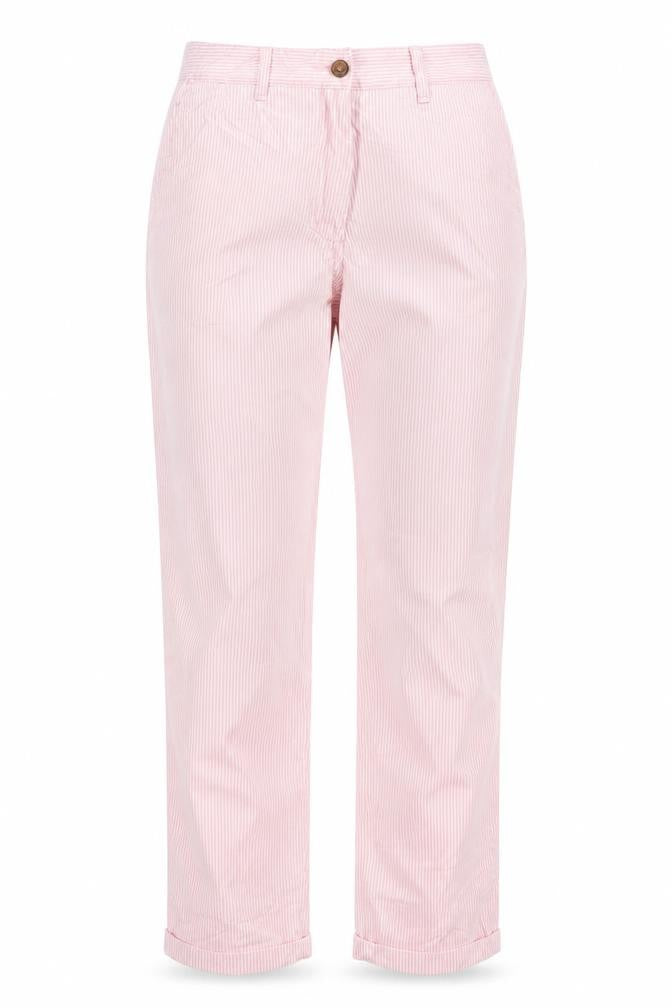 M&S Women Pink Stripe Size 6 Slim Tapered Chino Trousers