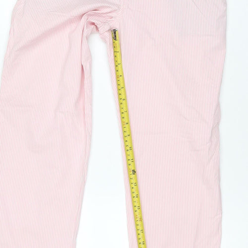 M&S Women Pink Stripe Size 6 Slim Tapered Chino Trousers