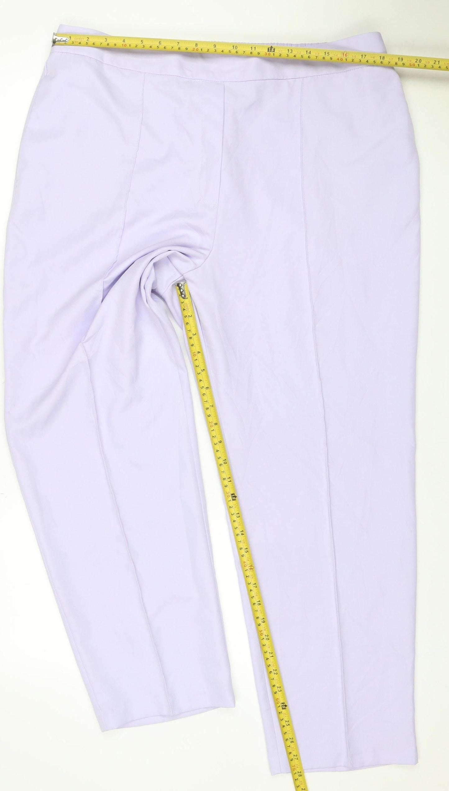 M&S Women Purple Size 20 Short Wide Leg Elastic Waist Trousers