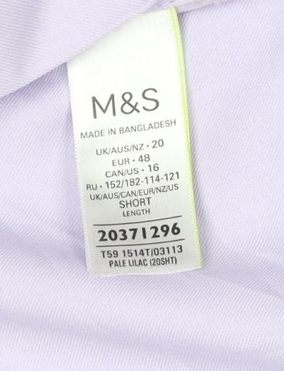 M&S Women Purple Size 20 Short Wide Leg Elastic Waist Trousers
