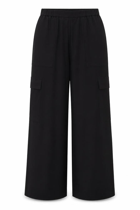 Marks & Spencer Women’s Black UK 12 Cargo Wide-Leg Trousers