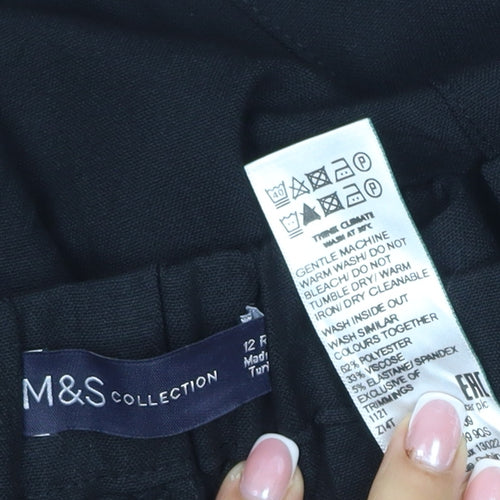 Marks & Spencer Women’s Black UK 12 Cargo Wide-Leg Trousers