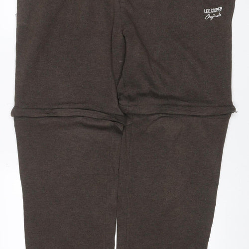 Lee Cooper Men’s Brown 2XL Fleece Jogger Sweatpants Drawstring