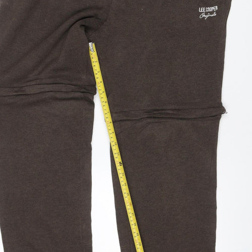 Lee Cooper Men’s Brown 2XL Fleece Jogger Sweatpants Drawstring