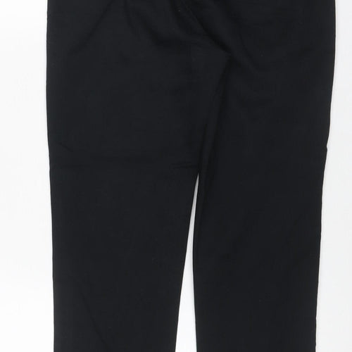 Marks and Spencer Women Black UK 10 Short Tailored Straight Trousers