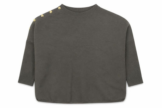 Barbour Women Green UK 10 Cotton Button Shoulder Crew Neck Jumper