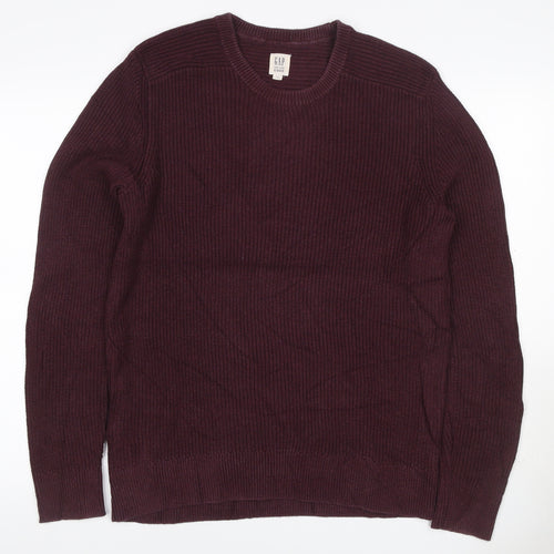 Gap Men's Red M Pullover Cotton Rib Knit Crew Neck Jumper