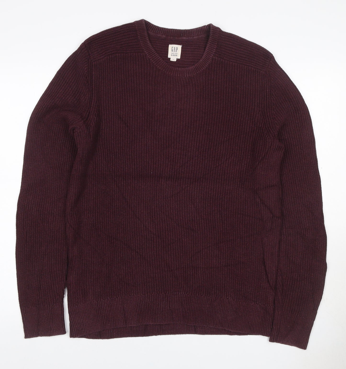 Gap Men's Red M Pullover Cotton Rib Knit Crew Neck Jumper