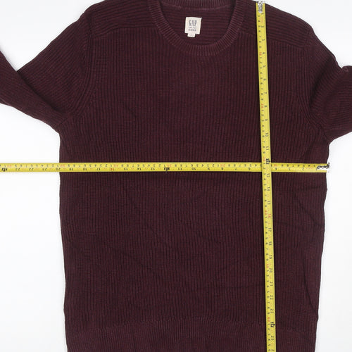 Gap Men's Red M Pullover Cotton Rib Knit Crew Neck Jumper