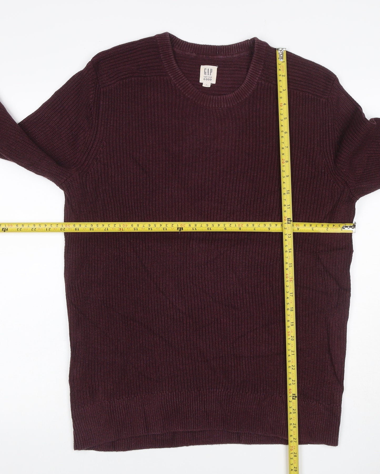 Gap Men's Red M Pullover Cotton Rib Knit Crew Neck Jumper