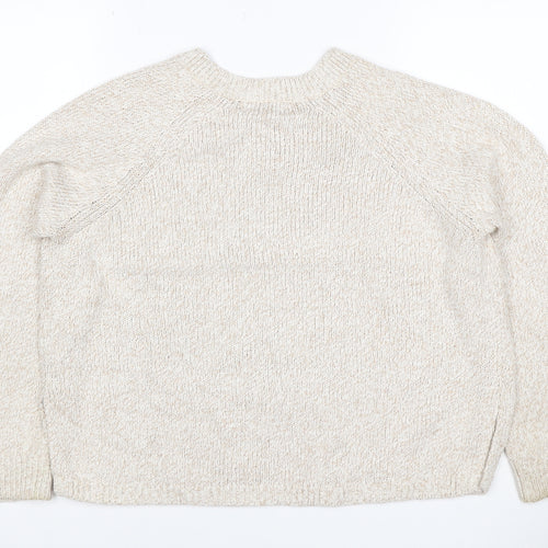 Marks and Spencer Women Ivory S Crew Neck Knit Raglan Jumper
