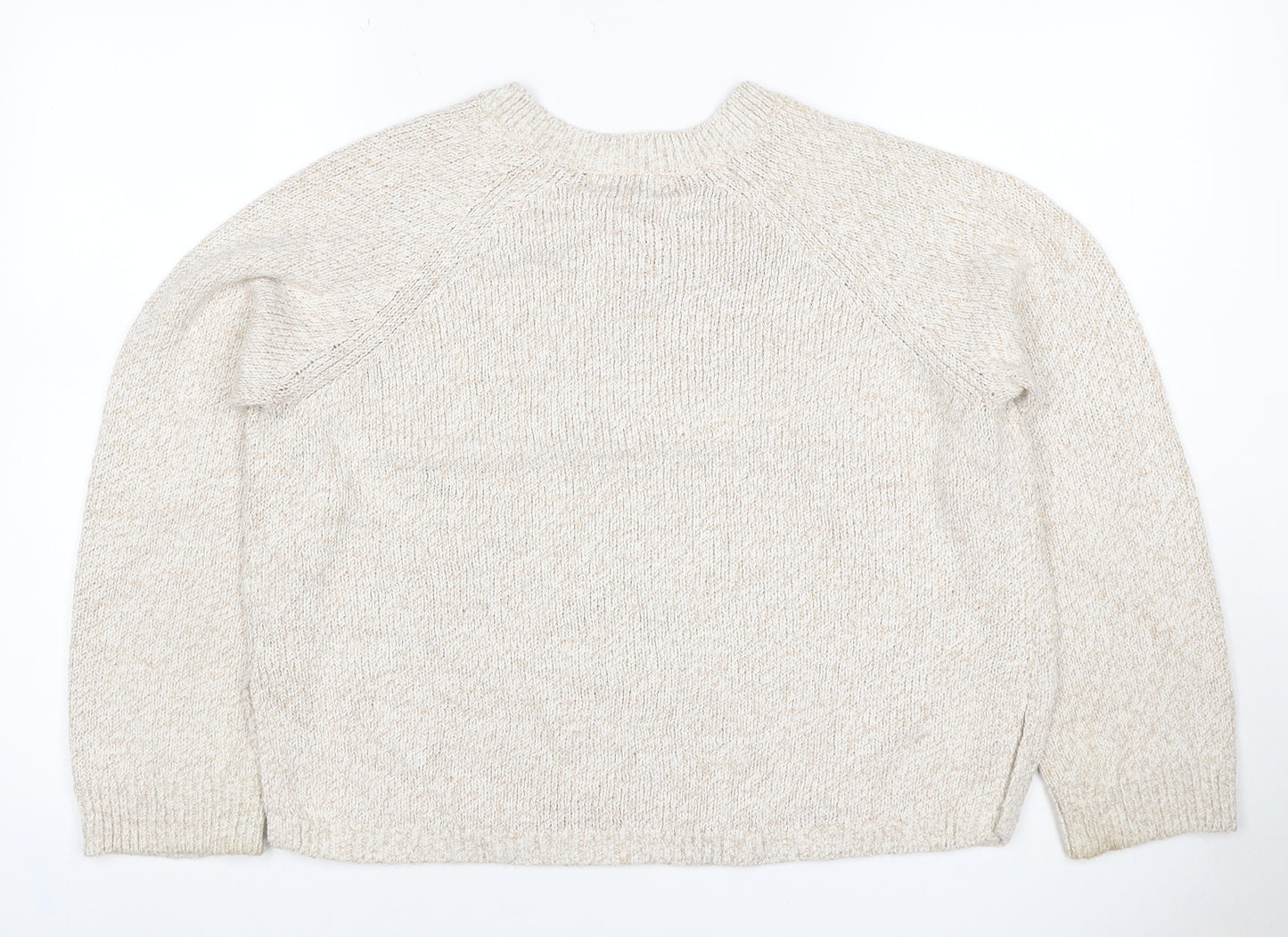 Marks and Spencer Women Ivory S Crew Neck Knit Raglan Jumper