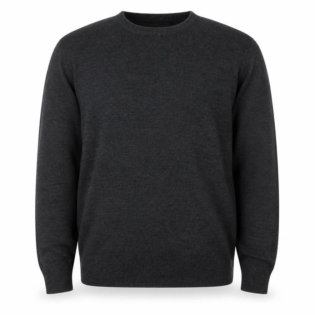 Brave Soul Men’s Grey M Crew Neck Fine Knit Acrylic Pullover Jumper