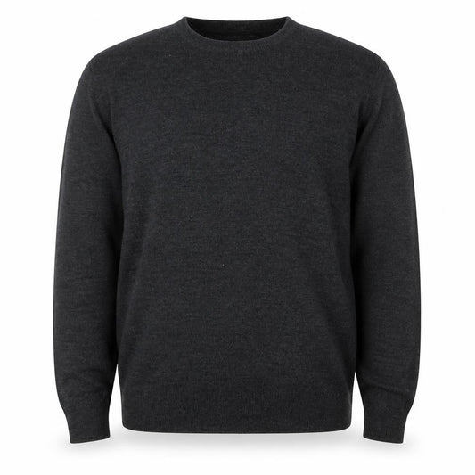 Brave Soul Men’s Grey M Crew Neck Fine Knit Acrylic Pullover Jumper