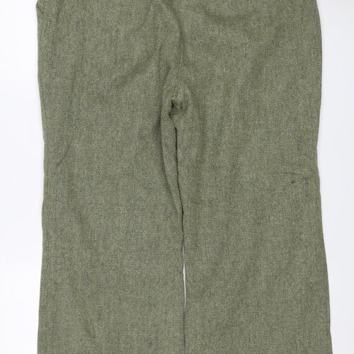 Per Una Speziale Women’s Green Wool Herringbone Trousers UK 18