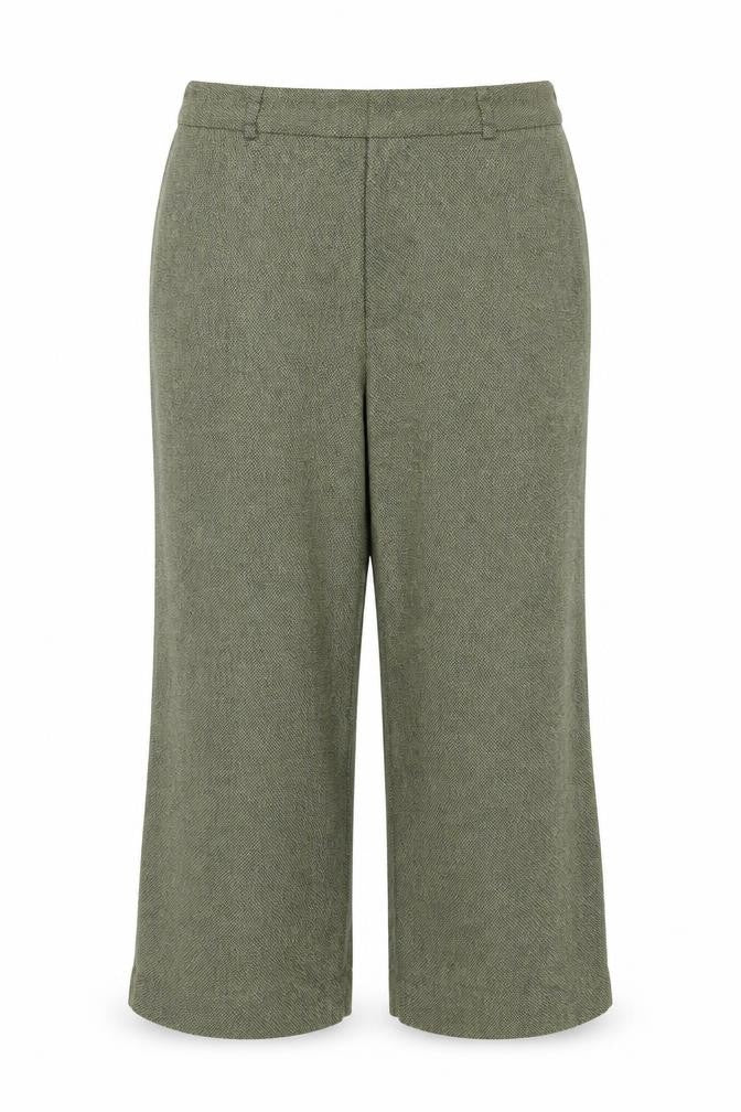 Per Una Speziale Women’s Green Wool Herringbone Trousers UK 18