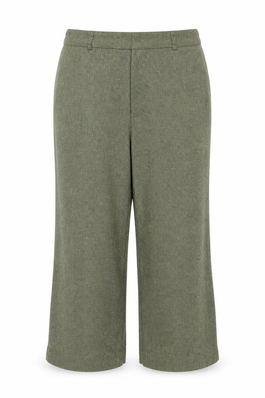 Per Una Speziale Women’s Green Wool Herringbone Trousers UK 18