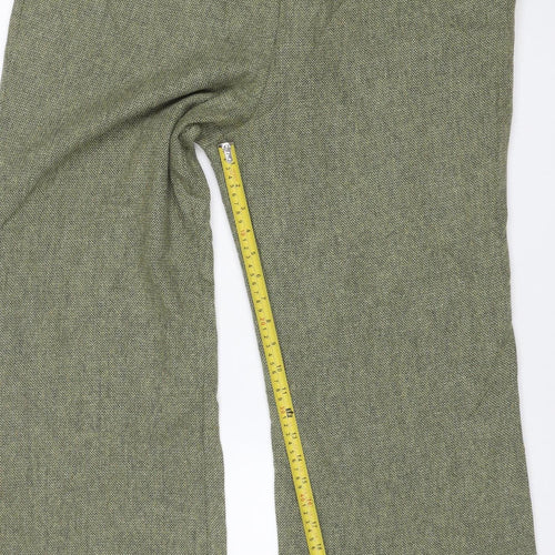 Per Una Speziale Women’s Green Wool Herringbone Trousers UK 18
