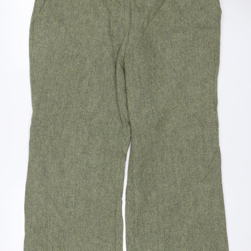 Per Una Speziale Women’s Green Wool Herringbone Trousers UK 18