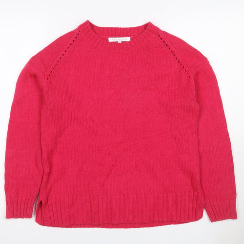 Next Women Pink Size 12 Pullover Crew Neck Raglan Knit Jumper