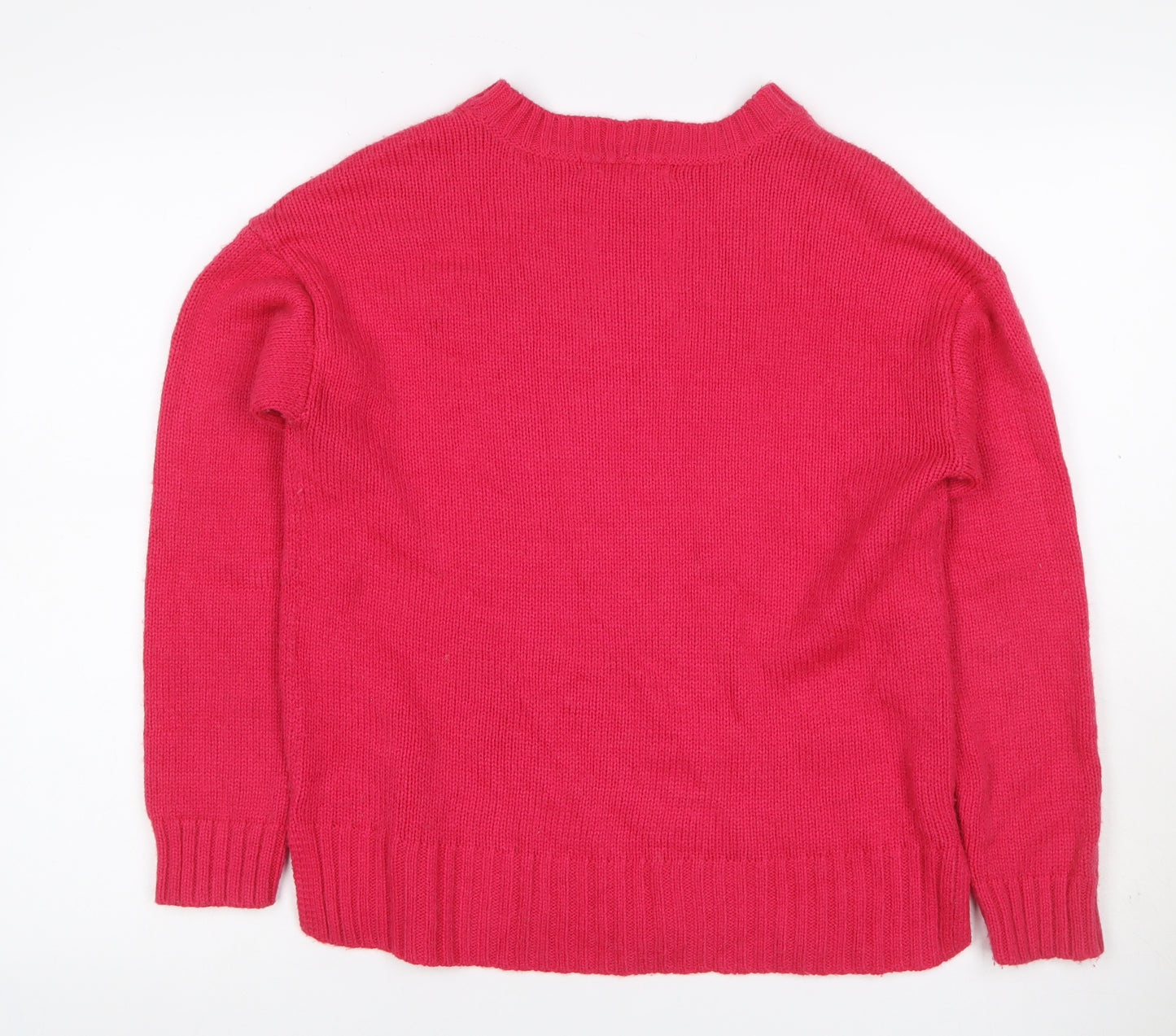 Next Women Pink Size 12 Pullover Crew Neck Raglan Knit Jumper