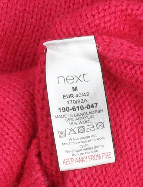 Next Women Pink Size 12 Pullover Crew Neck Raglan Knit Jumper