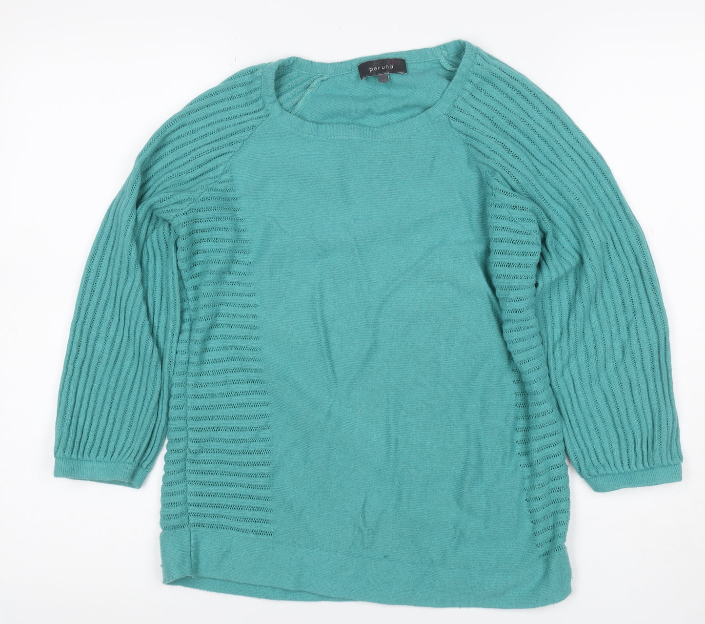Marks & Spencer Per Una Women's Green UK 12 3/4 Sleeve Knit Jumper
