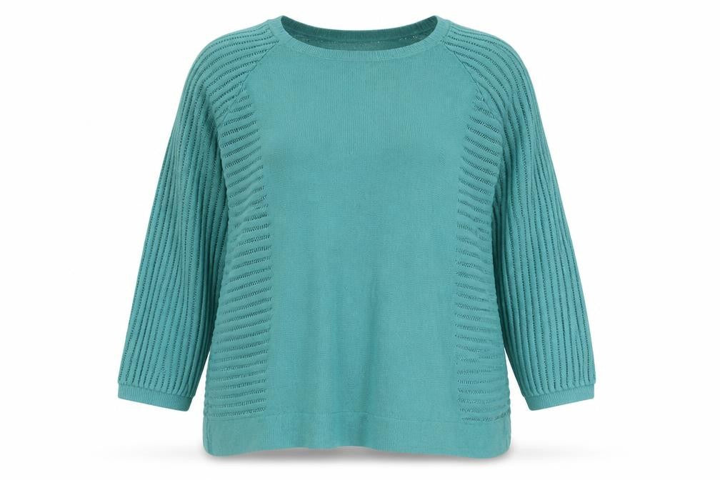 Marks & Spencer Per Una Women's Green UK 12 3/4 Sleeve Knit Jumper