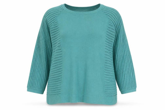 Marks & Spencer Per Una Women's Green UK 12 3/4 Sleeve Knit Jumper