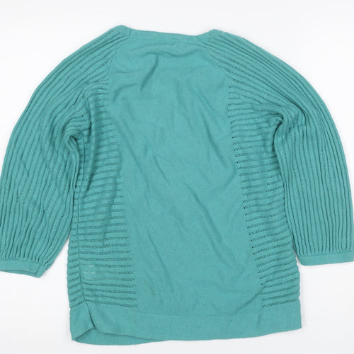 Marks & Spencer Per Una Women's Green UK 12 3/4 Sleeve Knit Jumper