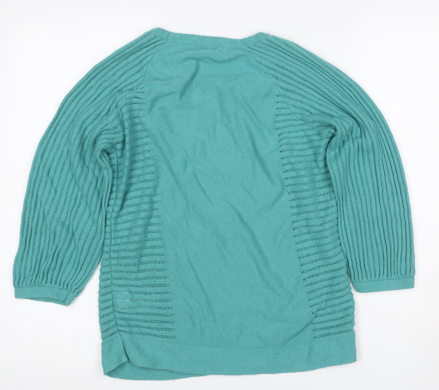 Marks & Spencer Per Una Women's Green UK 12 3/4 Sleeve Knit Jumper