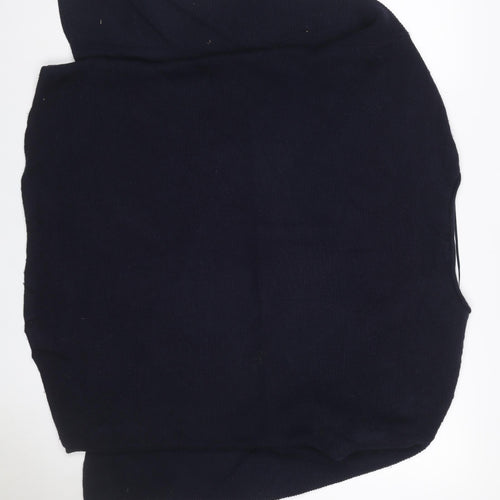 Cashmere Cornwall Women’s Navy Blue Wool Knit Jumper UK 14 Crew Neck