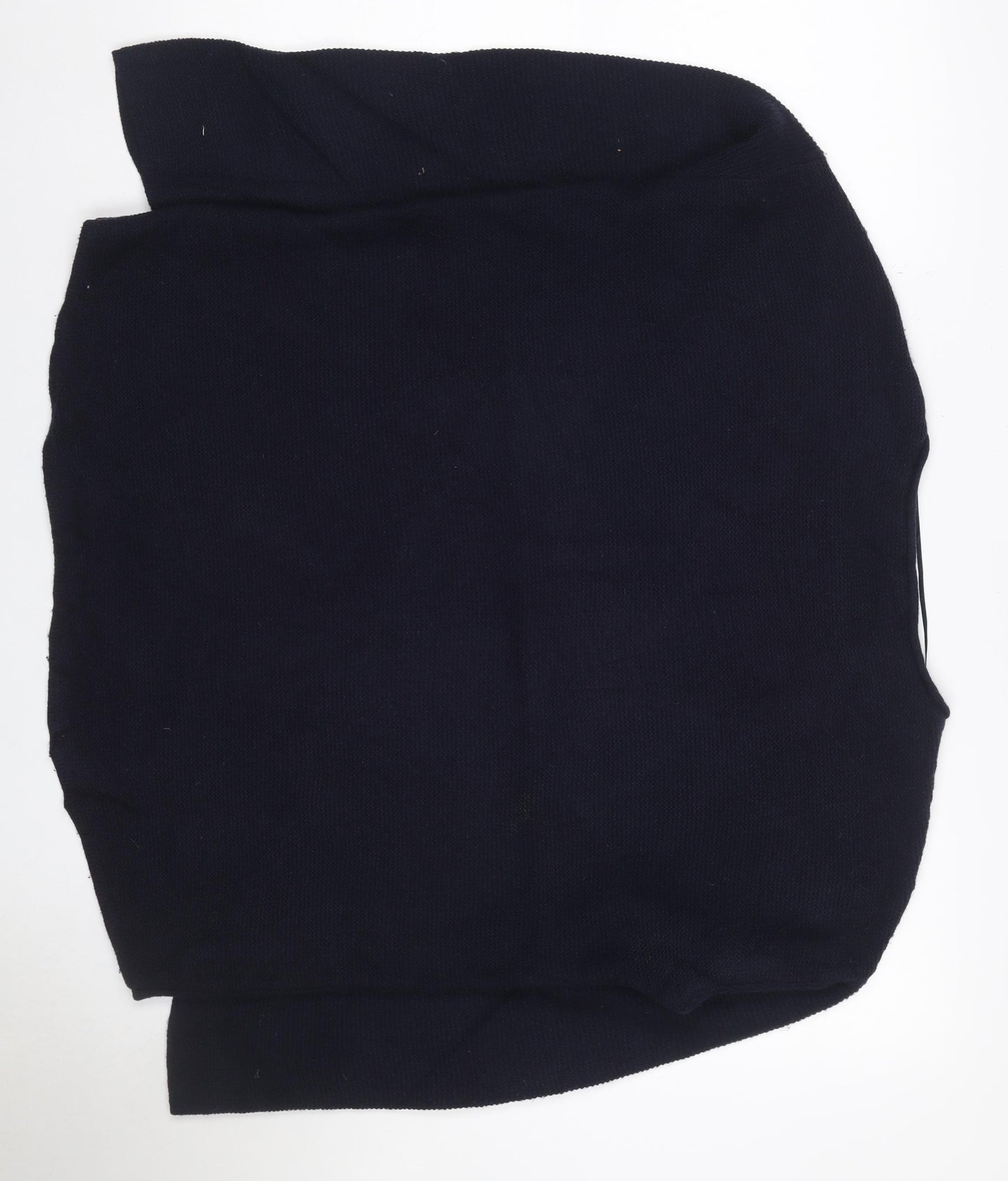 Cashmere Cornwall Women’s Navy Blue Wool Knit Jumper UK 14 Crew Neck