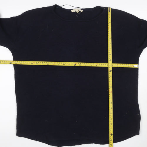Cashmere Cornwall Women’s Navy Blue Wool Knit Jumper UK 14 Crew Neck