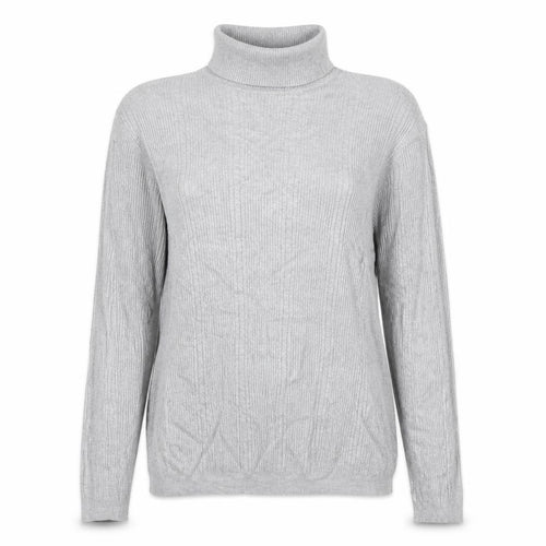 Marks & Spencer Women Grey UK 12 Ribbed Roll Neck Jumper