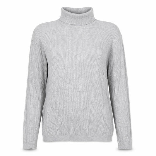 Marks & Spencer Women Grey UK 12 Ribbed Roll Neck Jumper
