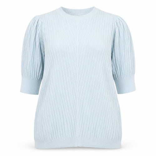 Marks & Spencer Women Blue UK 16 Tunic Jumper Rib Knit Puff Sleeve