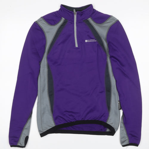 Mountain Warehouse Women’s Purple Size 8 1/4 Zip Colourblock Sweatshirt