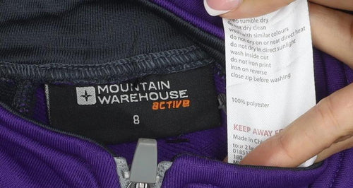 Mountain Warehouse Women’s Purple Size 8 1/4 Zip Colourblock Sweatshirt