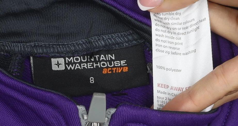 Mountain Warehouse Women’s Purple Size 8 1/4 Zip Colourblock Sweatshirt