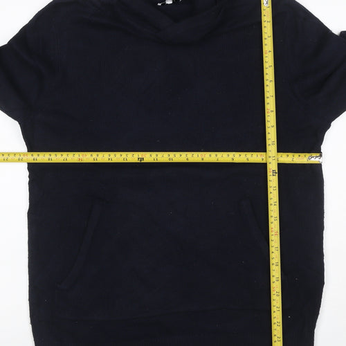 Reiss Men’s Navy Hooded Knit Pullover Jumper Size S Wool Cashmere Blend