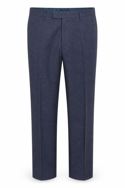 Marks and Spencer Men's Blue 38W 31L Tailored Fit Wool Dress Trousers