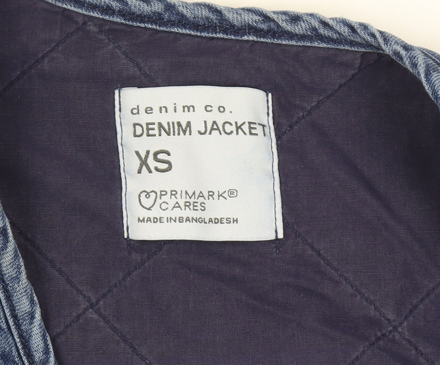Primark Women Blue XS Quilted Denim Tie Waistcoat Pockets