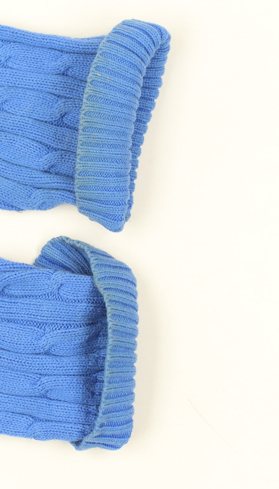 Crew Clothing Co Women Size 16 Blue Cable Knit V-Neck Cotton Pullover