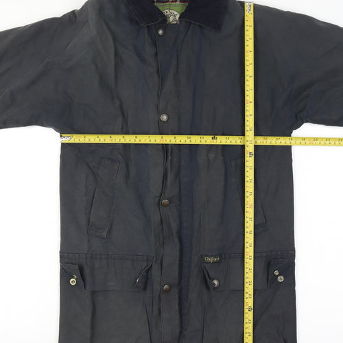Oxford Blue Men’s 34 Navy Parka Jacket Long Outdoor Collared