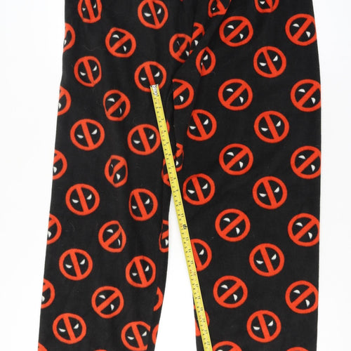 Marvel Men Black XL Deadpool Fleece Pyjama Pants Superhero