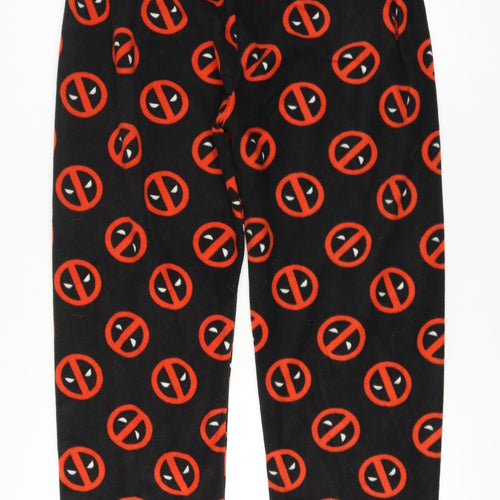Marvel Men Black XL Deadpool Fleece Pyjama Pants Superhero