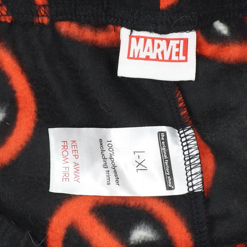 Marvel Men Black XL Deadpool Fleece Pyjama Pants Superhero
