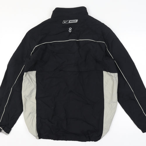 Bauer Mens Black M Basic Jacket Full Zip Hockey Logo Sports Coat
